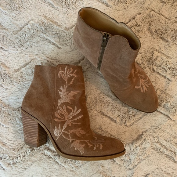 Lucky Brand Eleanor Suede Embroidered Boots - Picture 2 of 8